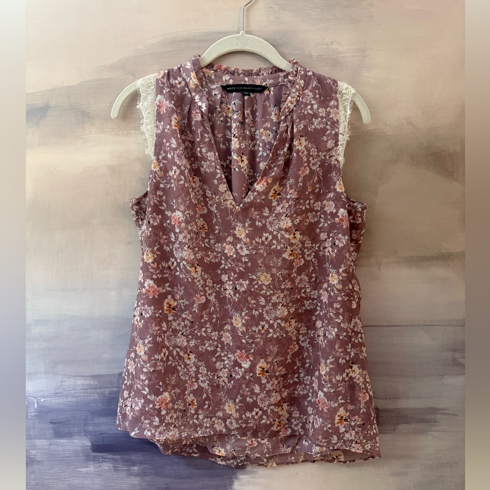 White House Black Market Mauve Purple Sleeveless Blouse